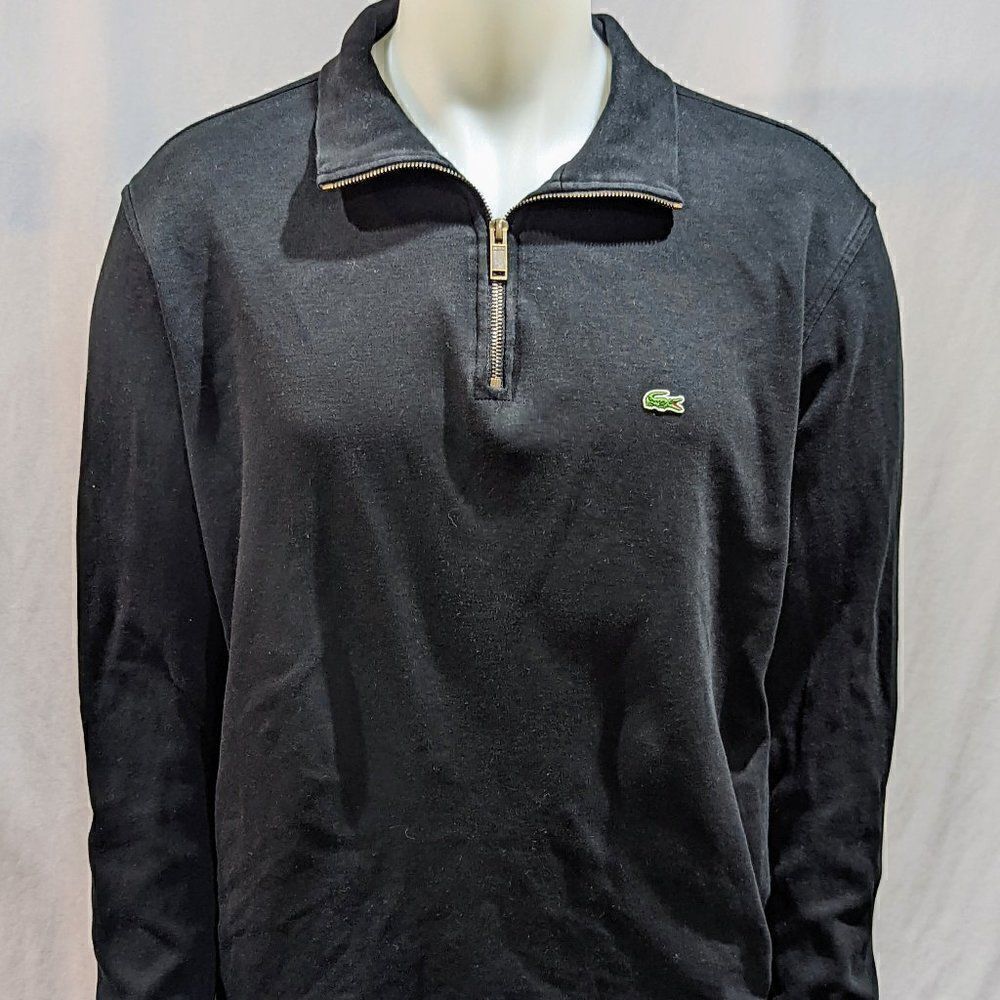 Lacoste Men's Long Sleeve Quarter Zip Cotton Sweatshirt‎